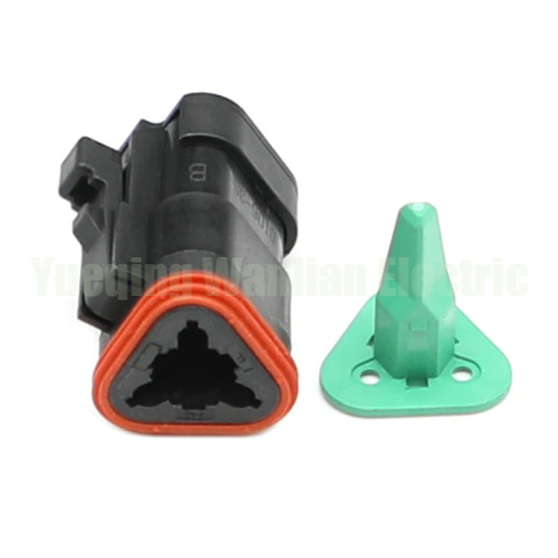 3 পিন DEUTSCH অটোমোটিভ সংযোগকারী DT06-3S-E005 AT06-3S-EC01BLK ফ্ল্যাট DT সিরিজ